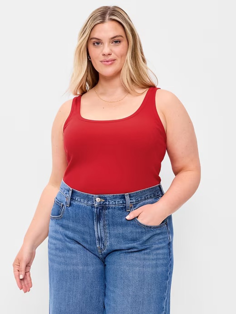NWT Old Navy Red Ribbed Scoop Neck Tank Top XXL Tall